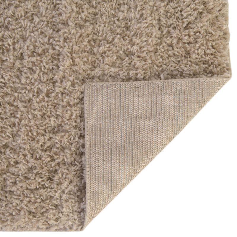 Ivory Shag Runner Rug with Stain-Resistant Synthetic Fibers