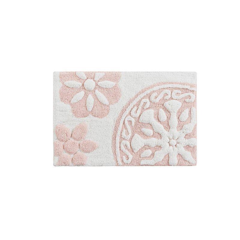 Casablanca Medallion Pink Cotton Tufted Bath Rug