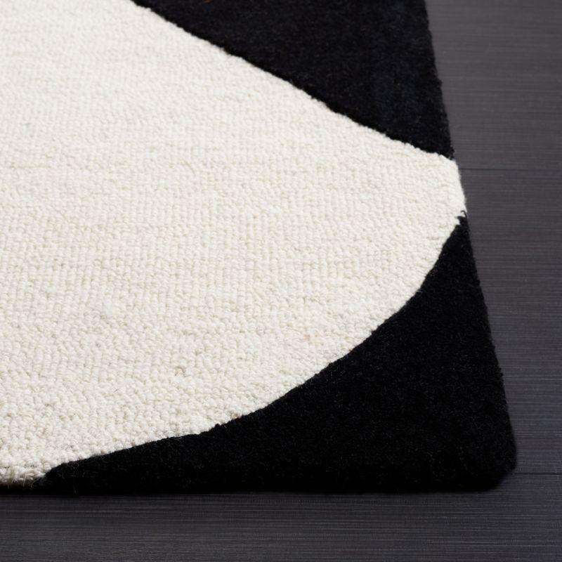 Handmade Black Wool Tufted Area Rug 3' x 5'