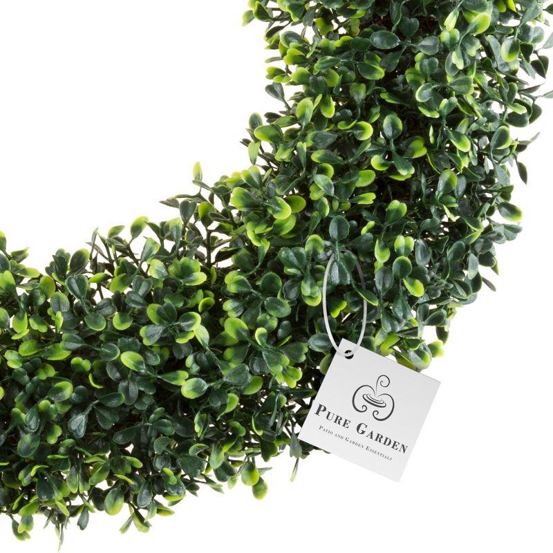 Pure Garden Outdoor/Indoor Artificial Boxwood Wreath