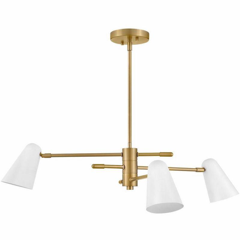 Mancini Chandelier - Brass and White / 30"Dia