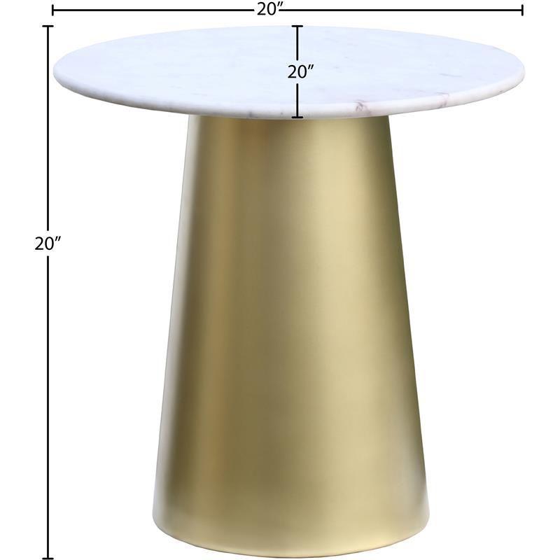 Meridian Furniture Sorrento Contemporary Marble End Table in Gold