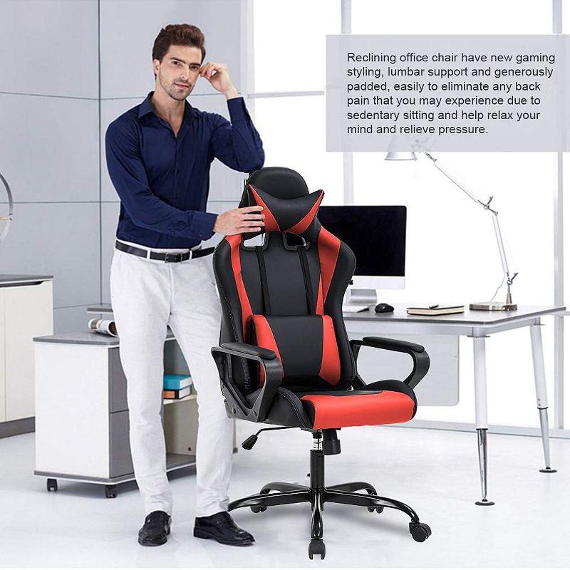 FDW Office Chair Gaming Chair Desk Chair Ergonomic Executive Chair with Lumbar Support Adjustable Stool Swivel Rolling Computer Chair