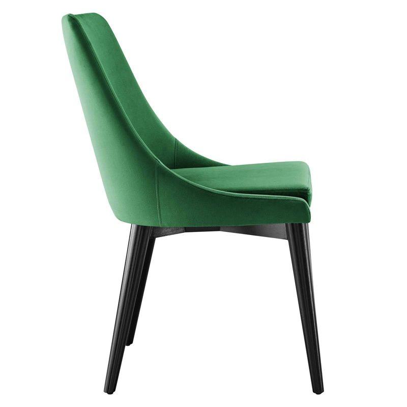 Emerald Velvet Upholstered Side Chair with Wood and Metal Legs