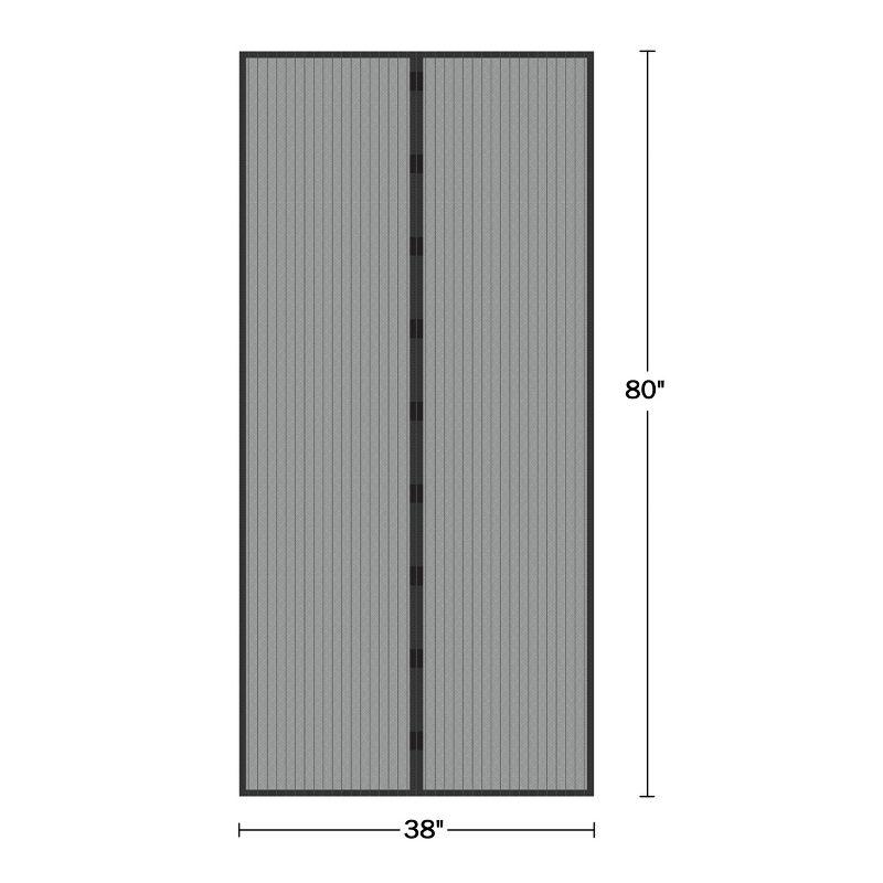Hastings Home 38" Magnetic Screen Door for French Doors or Sliding Glass Doors - Full Frame Velcro, Black