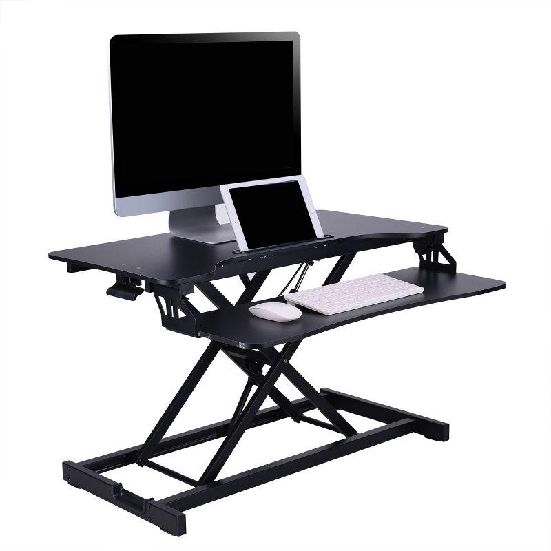 ErgoFlex 34.5" Black Height Adjustable Dual Monitor Desk Riser