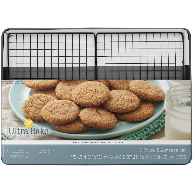 Wilton 3pc Steel Mega Cookie Sheet and Cooling Racks Set