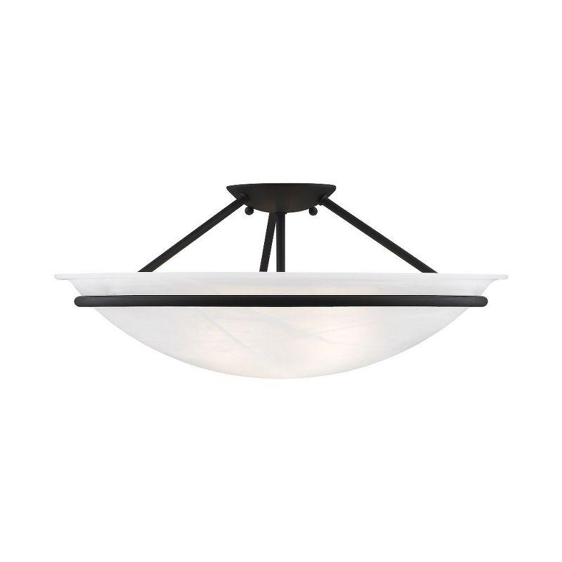 Livex Lighting Newburgh 3 - Light Semi-Flush Mount in  Black