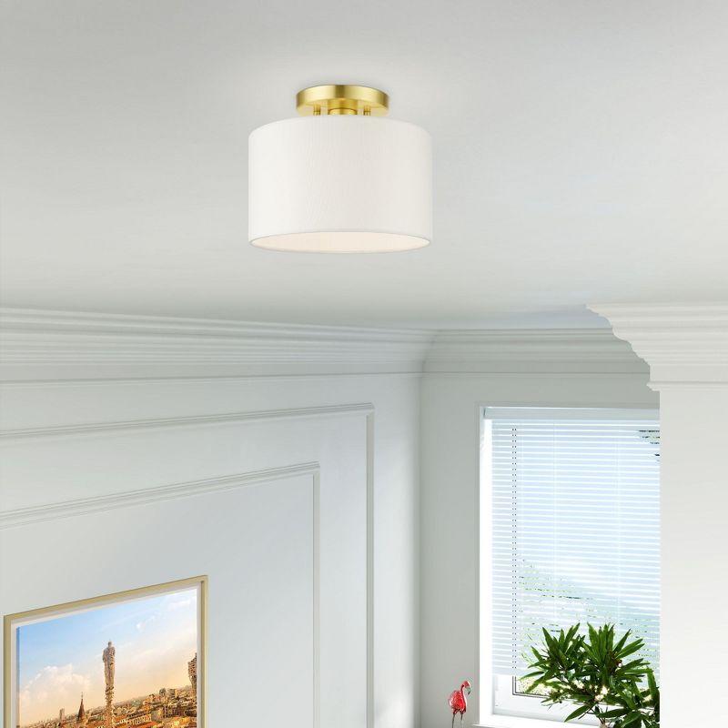 Livex Lighting Clark 1 - Light Semi-Flush Mount in  Satin Brass