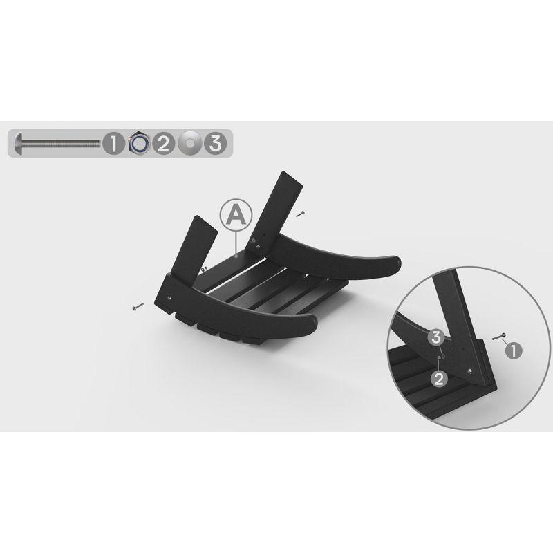 WestinTrends All-Weather Outdoor Patio Poly Adirondack Ottoman Footrest, White