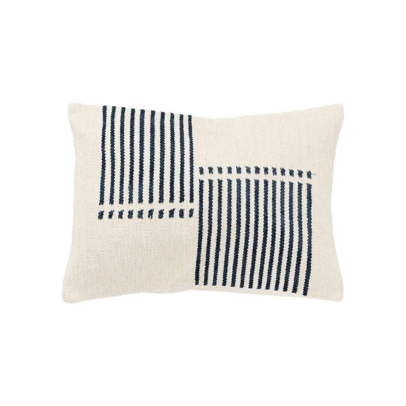 Carlus Striped Cotton Lumbar Throw Pillow