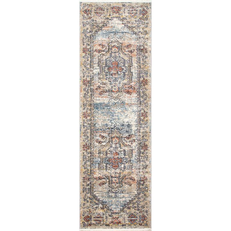 Nuloom Marley Medallion 2x6 Runner Indoor Area Rug for Living Room Bedroom Dining Room Entryway Hallway Kitchen, Beige/Ivory