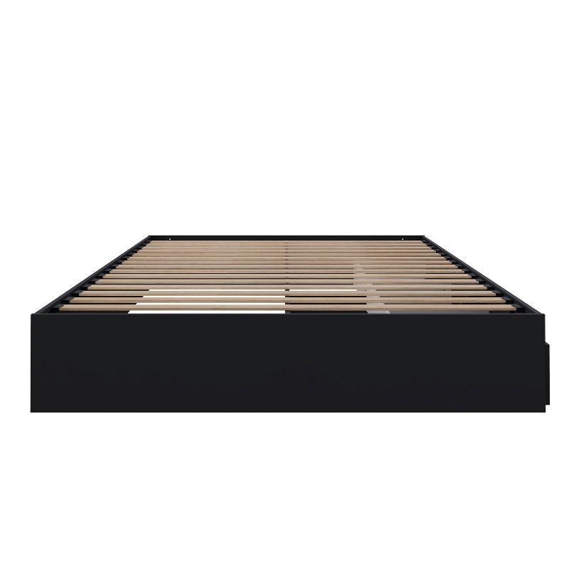 Full Black Engineered Wood Storage Bed Frame with 3 Drawers