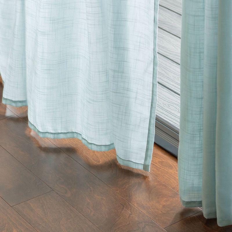 Light Blue Polyester Semi-Sheer 52" x 63" Window Curtain Panels