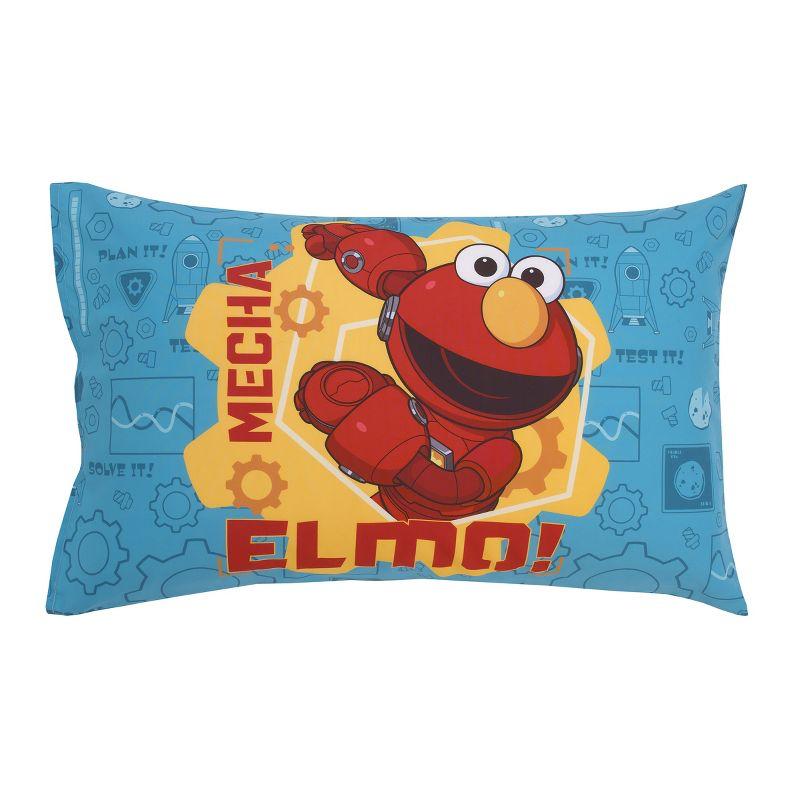 NoJo Sesame Street Mecha Builders Toddler Collection Cookie Monster, Elmo and Abby 4 Piece Toddler Bed Set (Set of 4)