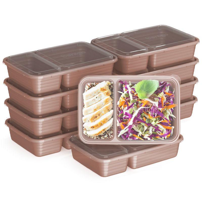 Bentgo Rose Gold 2-Compartment Reusable Meal Prep Containers, 10-Pack