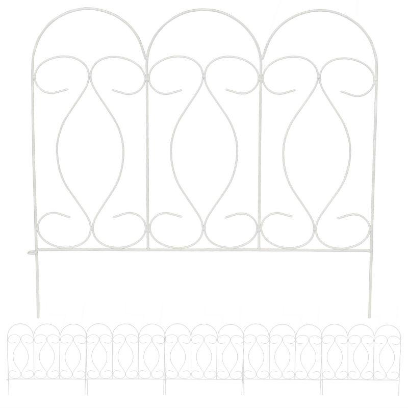 SunnyDaze Decor Traditional 24" x 24" Steel Decorative Garden Fence Panels (Set of 5)