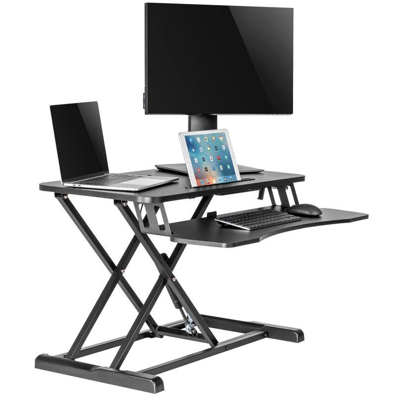 FlexPro Hero Standing Desk Converter - 32” Sit to Stand Desk with Keyboard Tray – Stand Steady