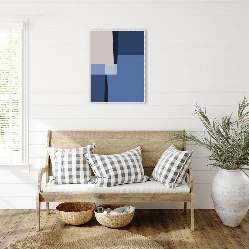 Amanti Art Blue Lines 3 by Alyson Storms Canvas Wall Art Print Framed 23 x 30-in.