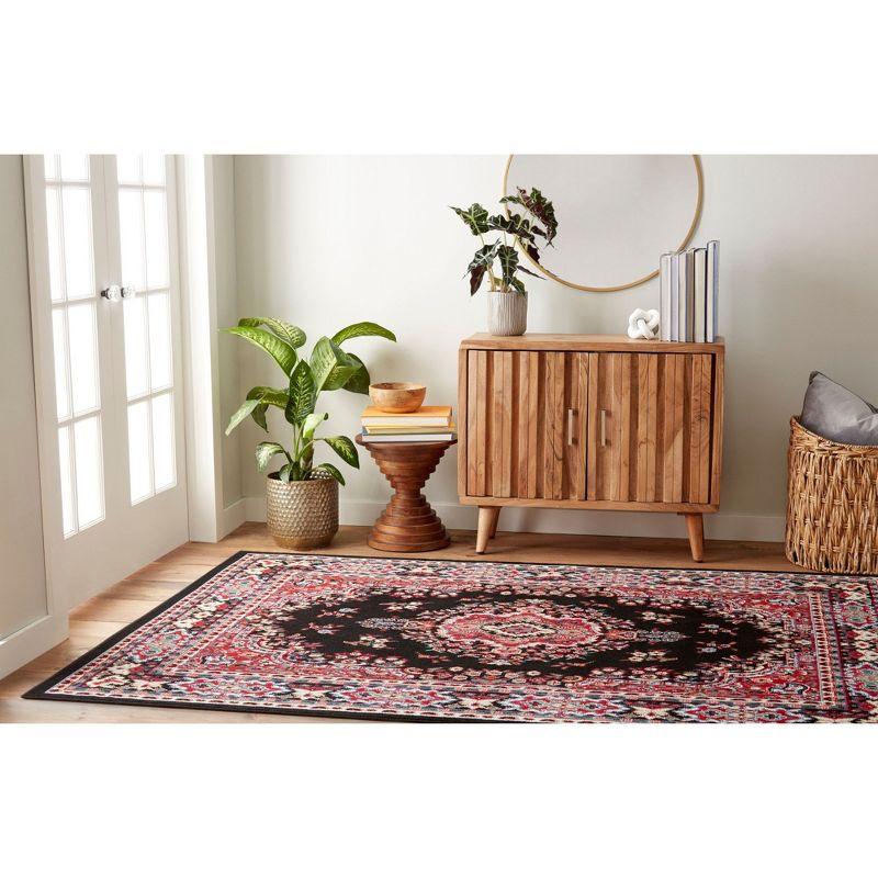 Home Dynamix Premium Sakarya Traditional Medallion Area Rug, Black/Red, 5'2"x7'4"