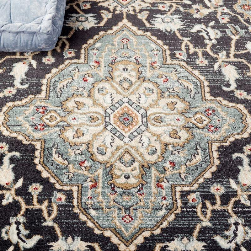 Lyndhurst LNH338 Power Loomed Area Rug - Anthracite/Teal - 6'x9' - Safavieh.