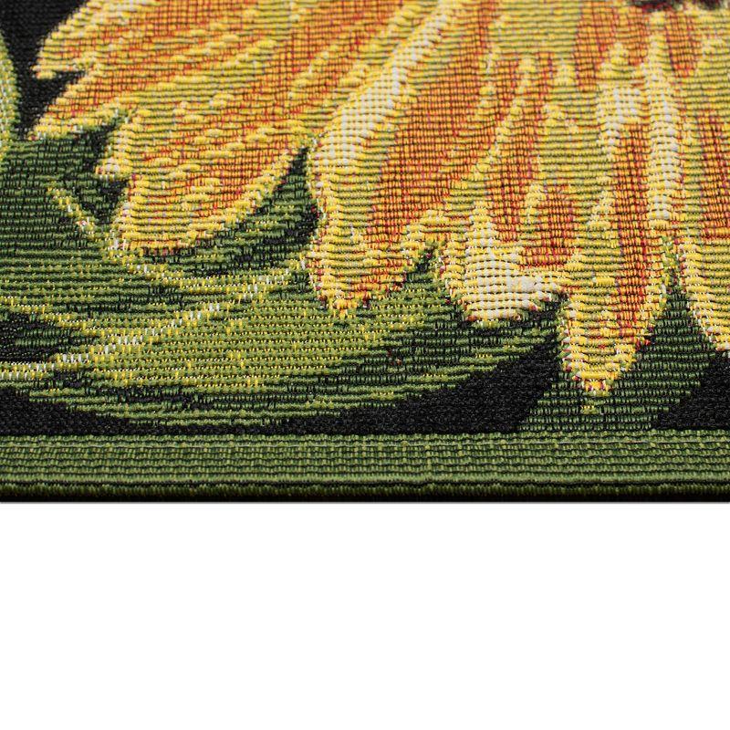 Liora Manne Marina Sunflowers Indoor/Outdoor Rug Black 3'3" x 4'11"