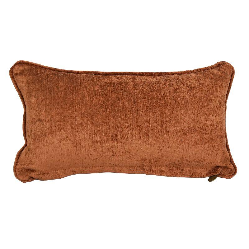 Rust Chenille Rectangular Indoor/Outdoor Throw Pillows Set