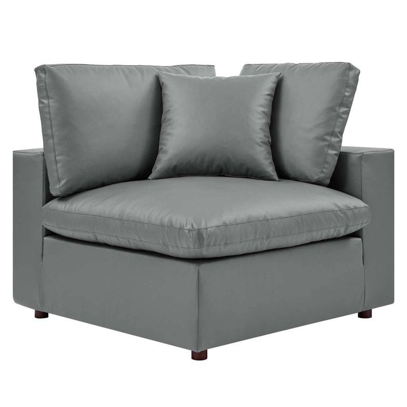 Modway Commix Down Filled Overstuffed Vegan Leather 4-Seater Sofa