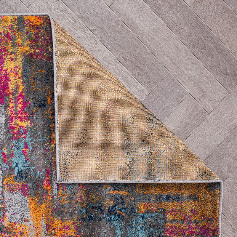 World Rug Gallery Bari Contemporary Abstract Art Area Rug - Multi 2'x3'