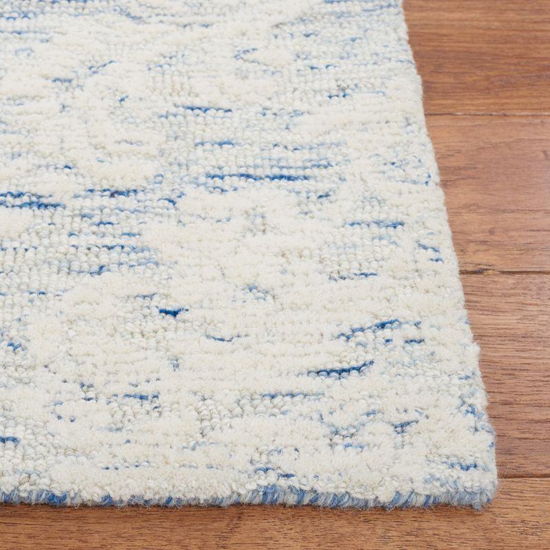 Classic Blue Square Hand-Tufted Wool Rug - 6' Elegance