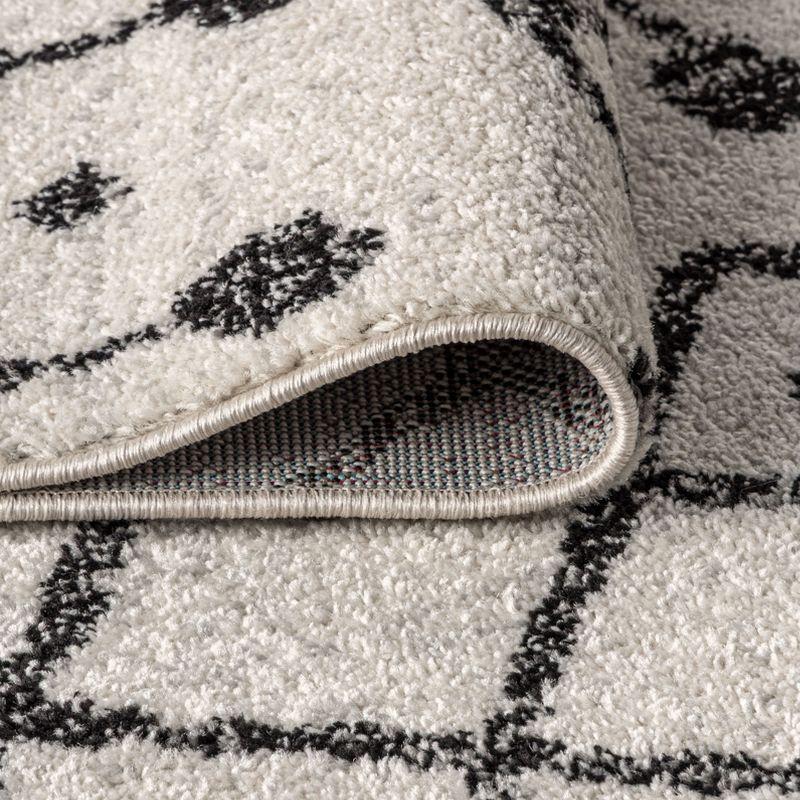 2'x8' Aksil Moroccan Beni Souk Runner Rug, Cream/Black - JONATHAN Y