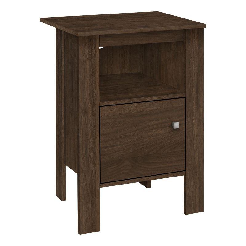 Walnut Laminate Rectangular Side Table with Storage