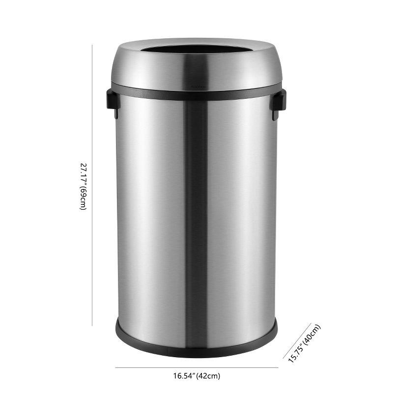 Steel Open Trash Can - 17.2 Gallons