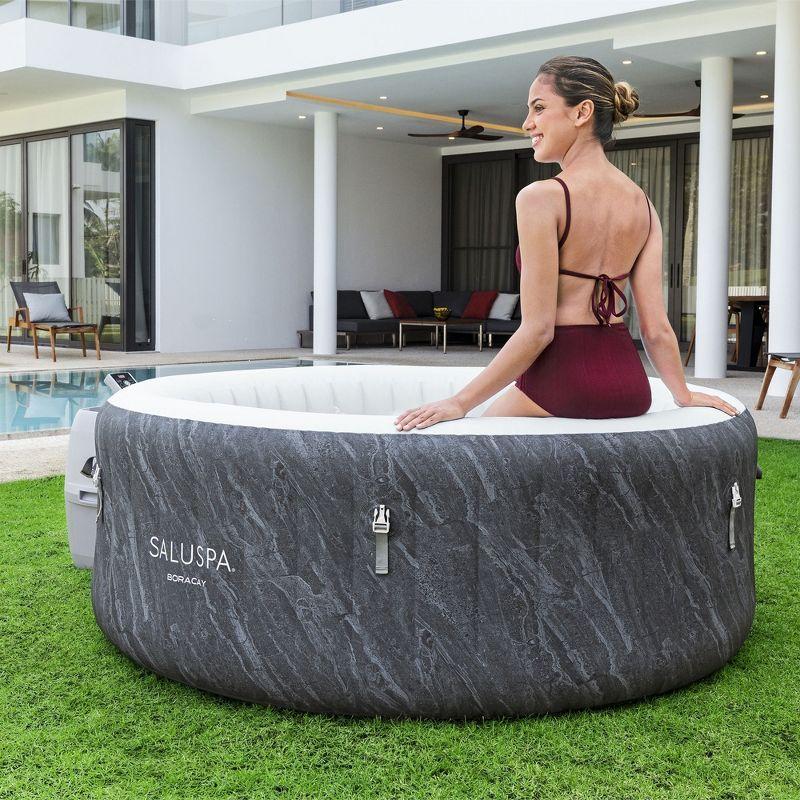 Bestway SaluSpa Fiji AirJet Large Round 2 to 4 Person Inflatable Hot Tub Portable Outdoor Spa with 120 AirJets