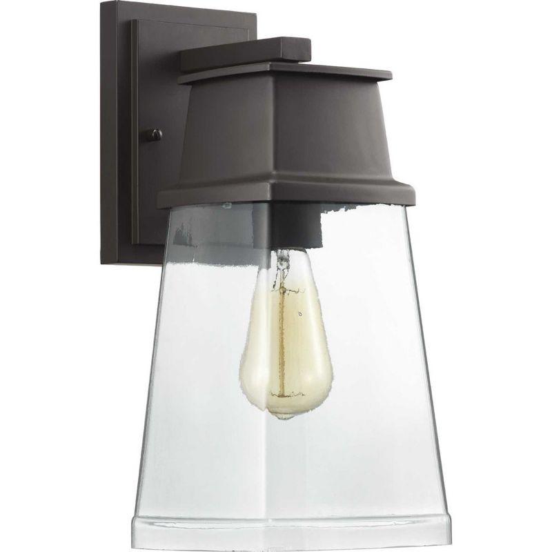 Progress Lighting Greene Ridge 1-Light Medium Wall Lantern in Black with Shade