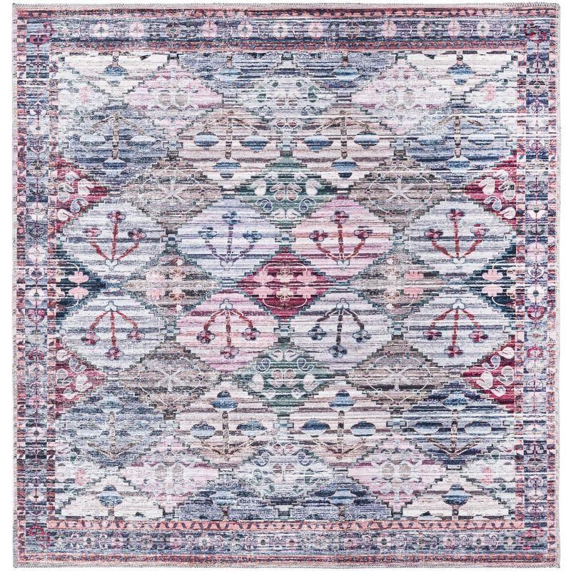 Mangata Maya Colorful Square Chenille Area Rug