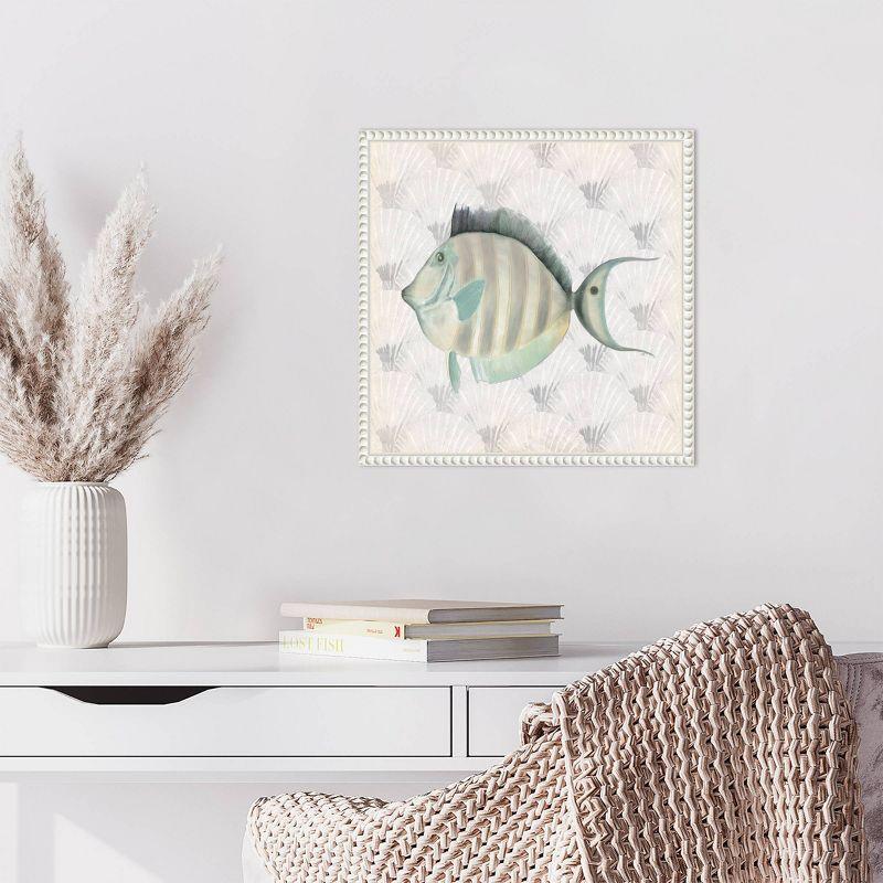 Amanti Art 16"x16" Neutral Vintage Fish I by Elizabeth Medley: Earth Tones, Wall Canvases, Polystyrene Frame