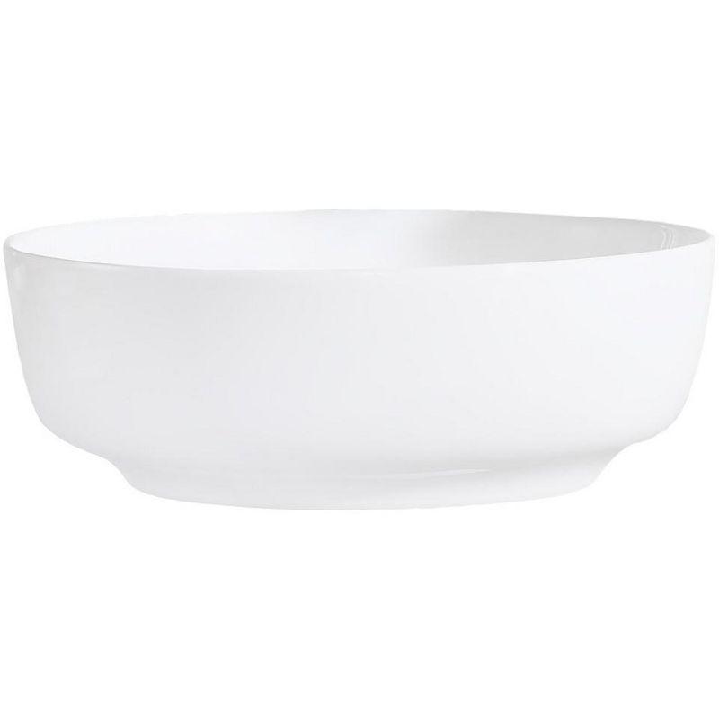 Glossy White Ceramic Round Vessel Sink, 20-inch