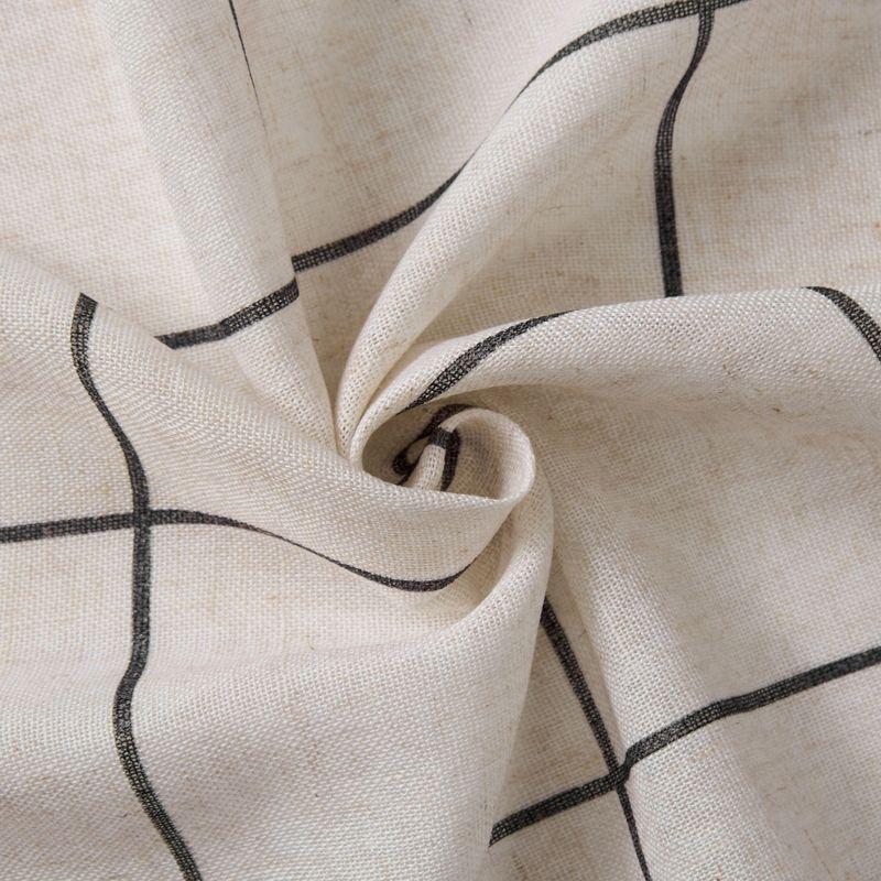 Brighton Windowpane Plaid Lined Room Darkening Single Window Curtain Panel  - 52" x 95" - Black - Elrene Home Fashions