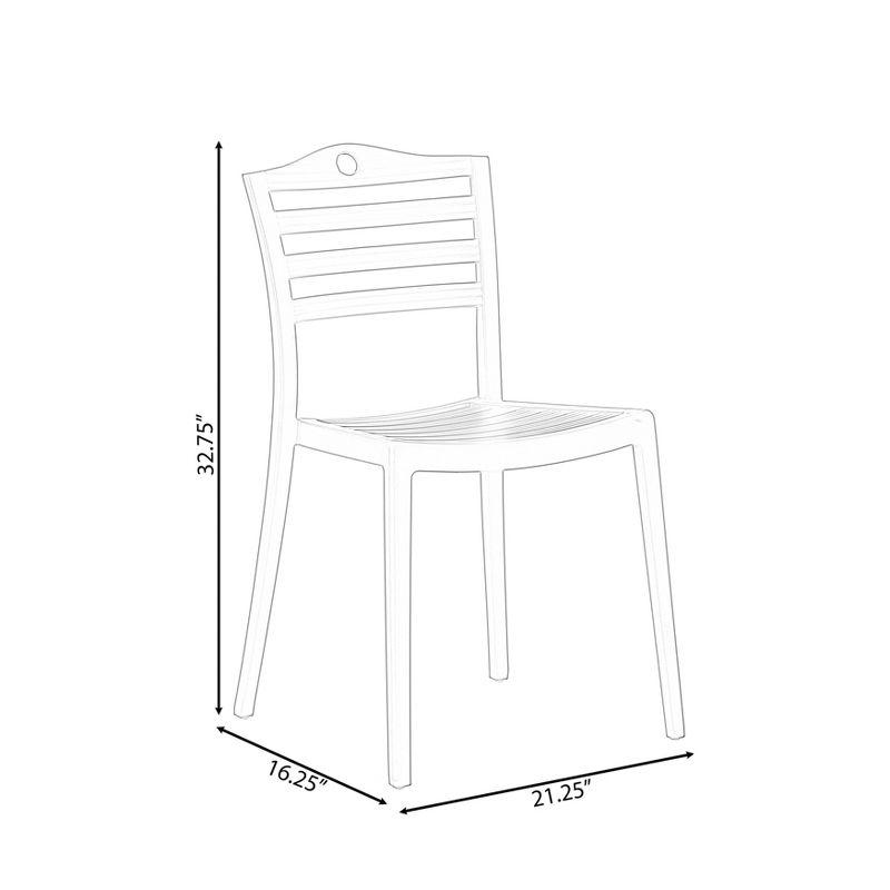 Fabulaxe Plastic Dining Chair with Ladderback Design, Blue
