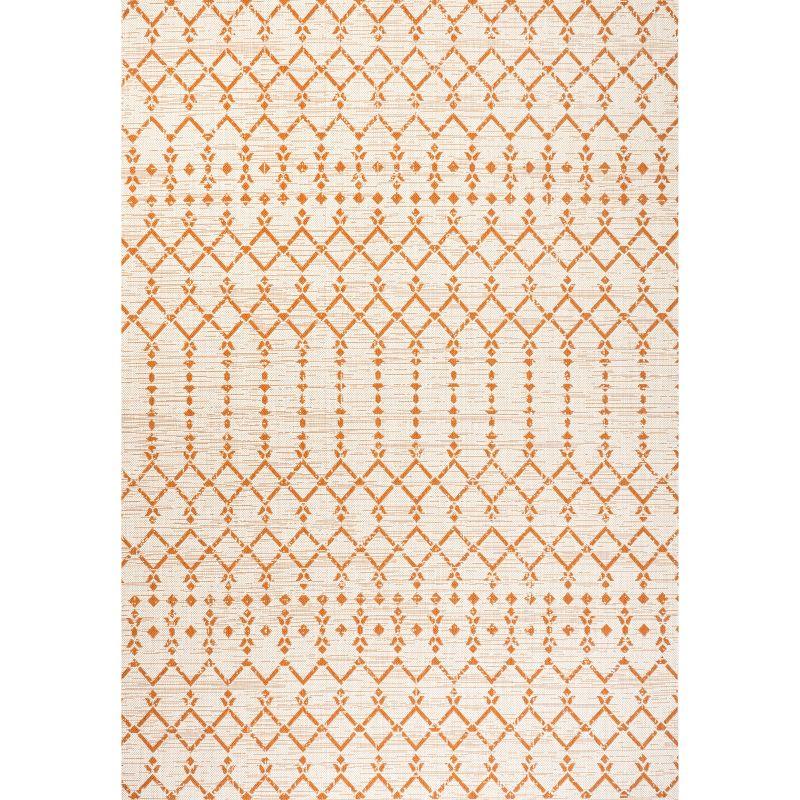 Ourika Moroccan Geometric Textured Weave Indoor/Outdoor Area Rug - JONATHAN Y