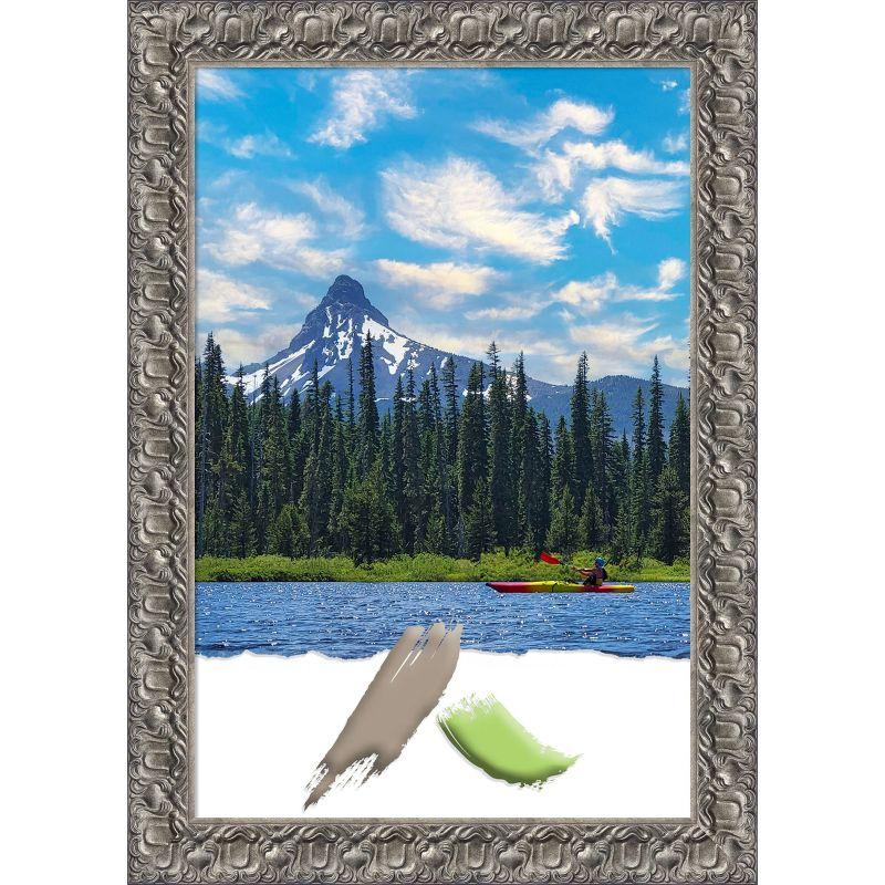 Amanti Art Silver Luxor Wood Picture Frame Opening Size 24x36 in.