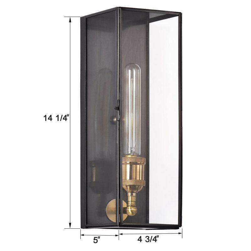 C Cattleya Dark Bronze Outdoor Wall Lantern with Tempered Clear Glass Shade, Anti-Rust