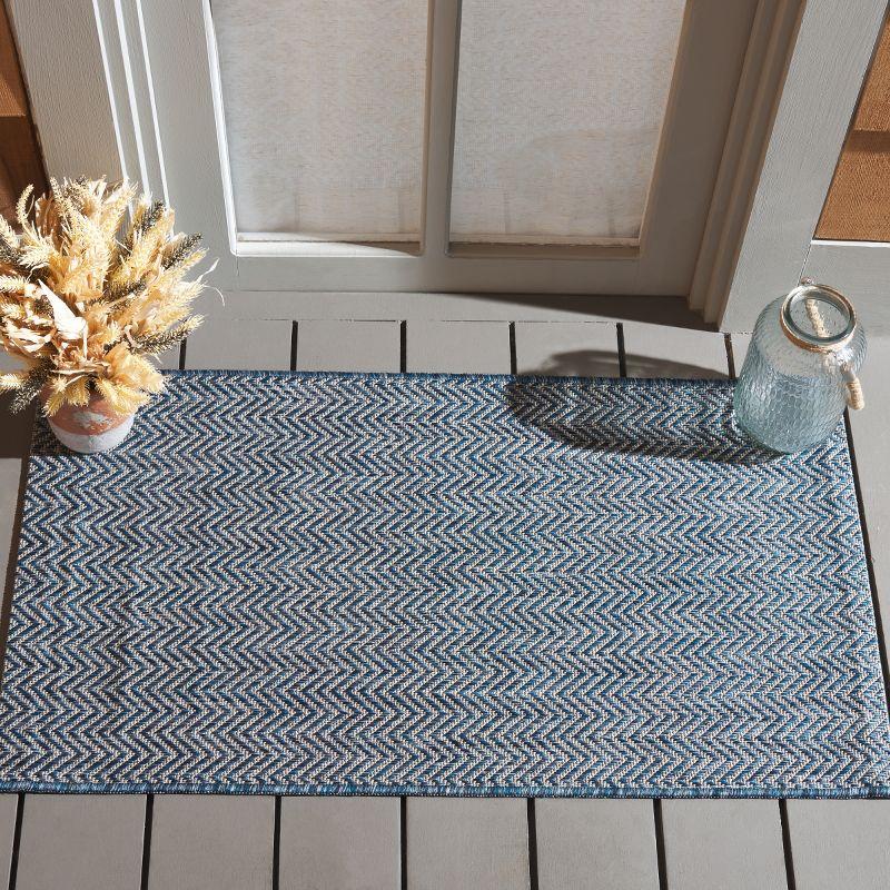 Courtyard CY8022 Power Loomed Indoor and Outdoor Accent Rug - Navy/Grey - 2'x3'7" - Safavieh