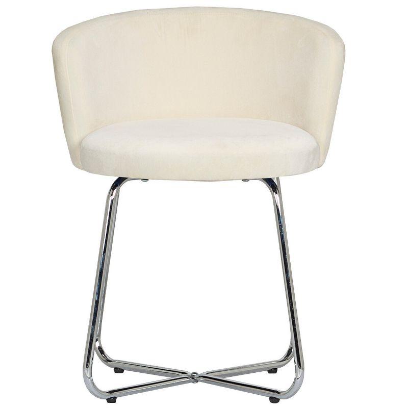 18.25" Catalina Scallop Back Metal Vanity Stool, Chrome Legs - Hillsdale Furniture