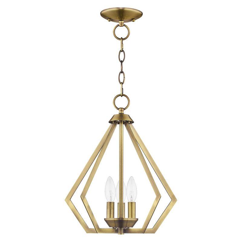 Livex Lighting Prism 3 - Light Chandelier in  Antique Brass