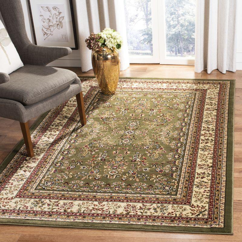 Lyndhurst Sarouk LNH331 Power Loomed Area Rug - Sage/Ivory - 5'3"x7'6" - Safavieh