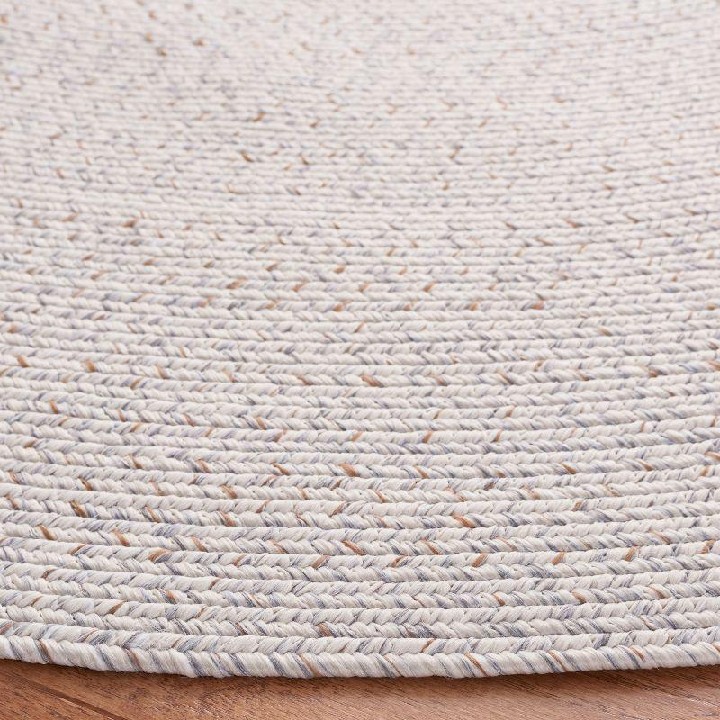 Braided BRA201 Hand Woven Indoor Machine Washable Accent Rug - Ivory/Light Grey - 3' Round - Safavieh