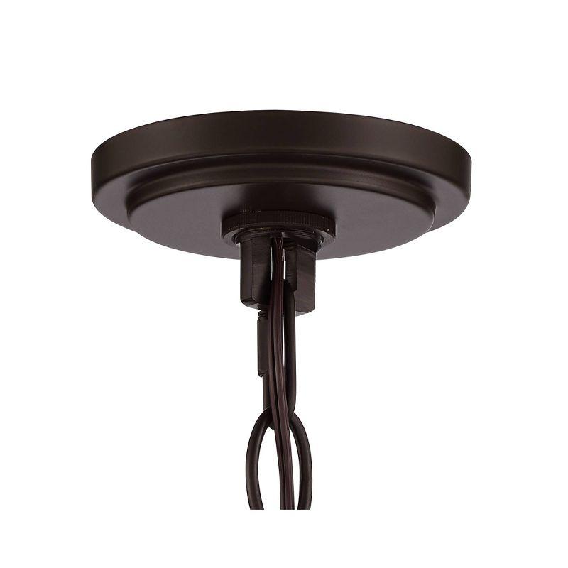 Regency Hill Mallot Oil Rubbed Bronze Pendant Chandelier 20" Wide Industrial Champagne Glass Bowl Shade 4-Light Fixture for Dining Room Kitchen Island