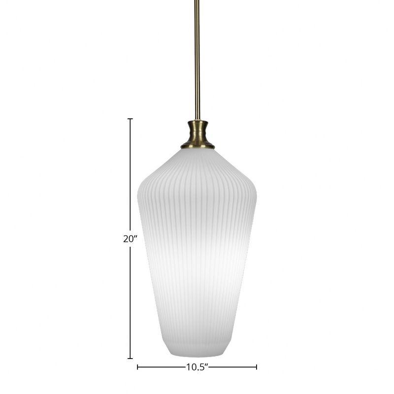 Toltec Lighting Carina 1 - Light Pendant in  New Aged Brass with 11" Opal Frosted Shade